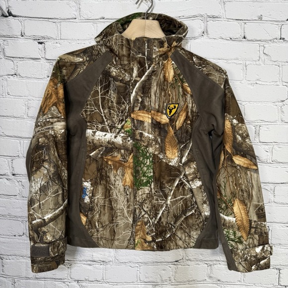 Scent Blocker S3 Jacket Boys M RealTree‎ Edge Camo Rain Blocker Hooded Zip Snap - Picture 1 of 16